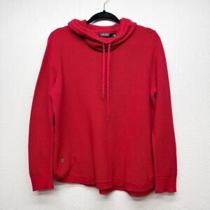 Lauren Ralph Lauren Waffle Knit Sweater Womens 1X Cowl Neck Cotton Sustainable